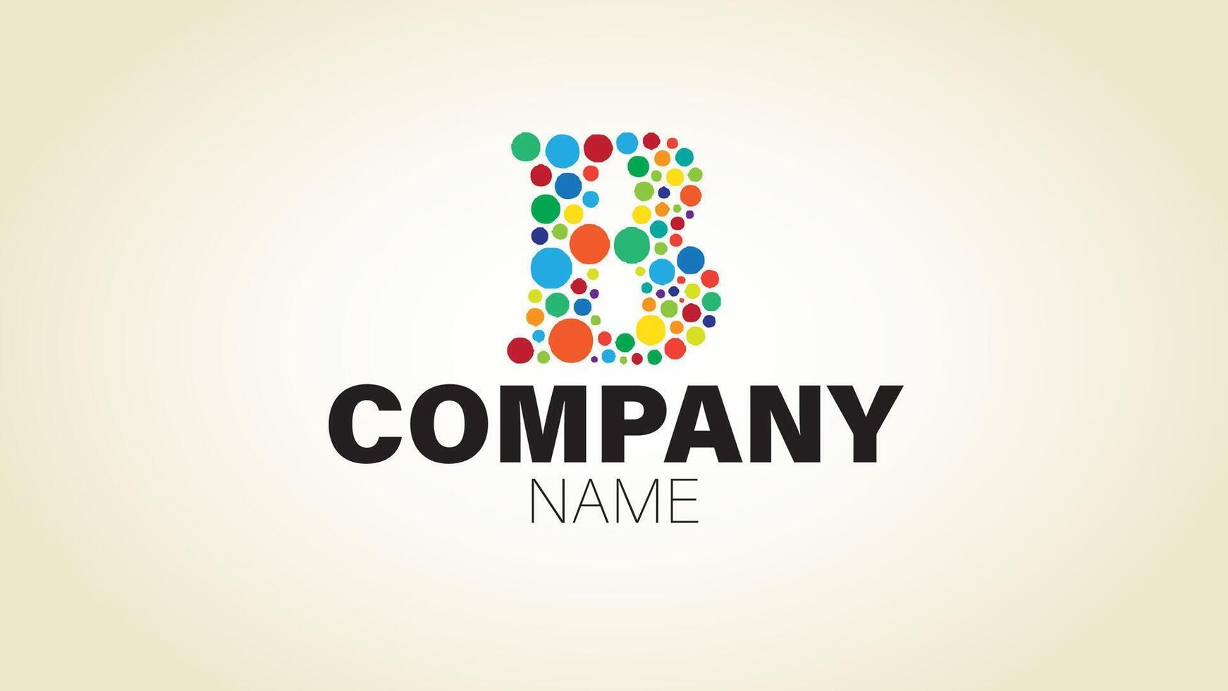 Colorful and playful logo design featuring a stylized letter B made up of variously sized, vibrant circles vector