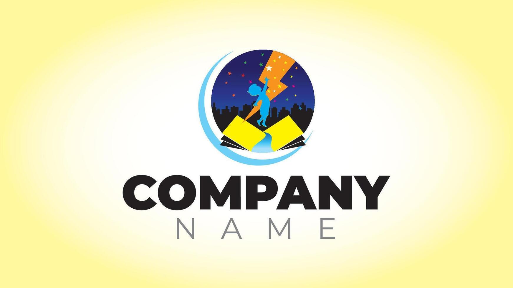 logo with a child pointing towards the sky vector
