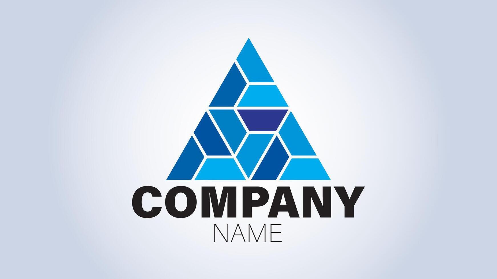 A blue triangle logo with a blue triangle vector