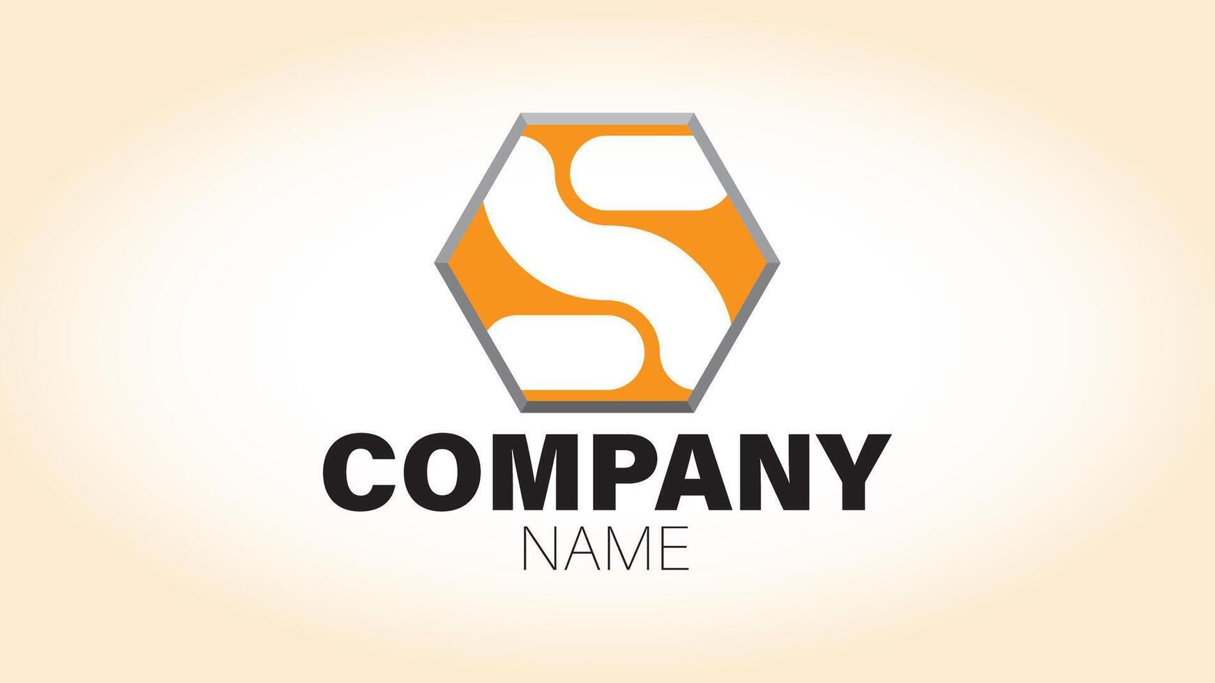 A letter s logo with an orange and white background vector