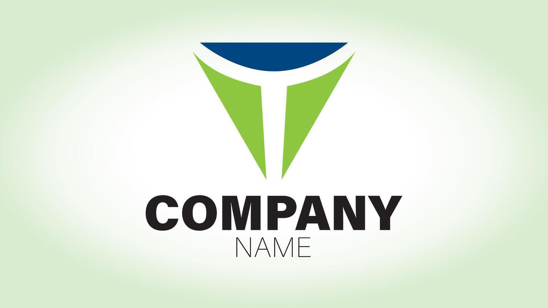 A green and blue logo for a company vector