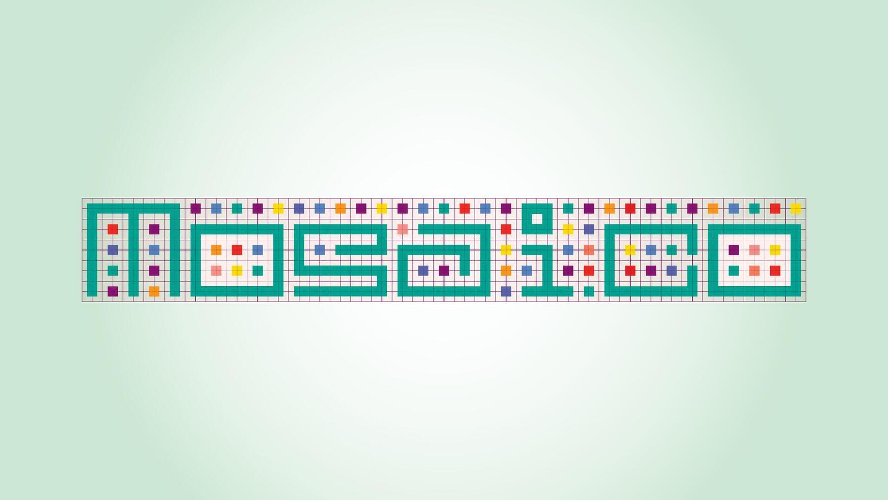 A colorful cross stitch pattern with the word nozaki vector