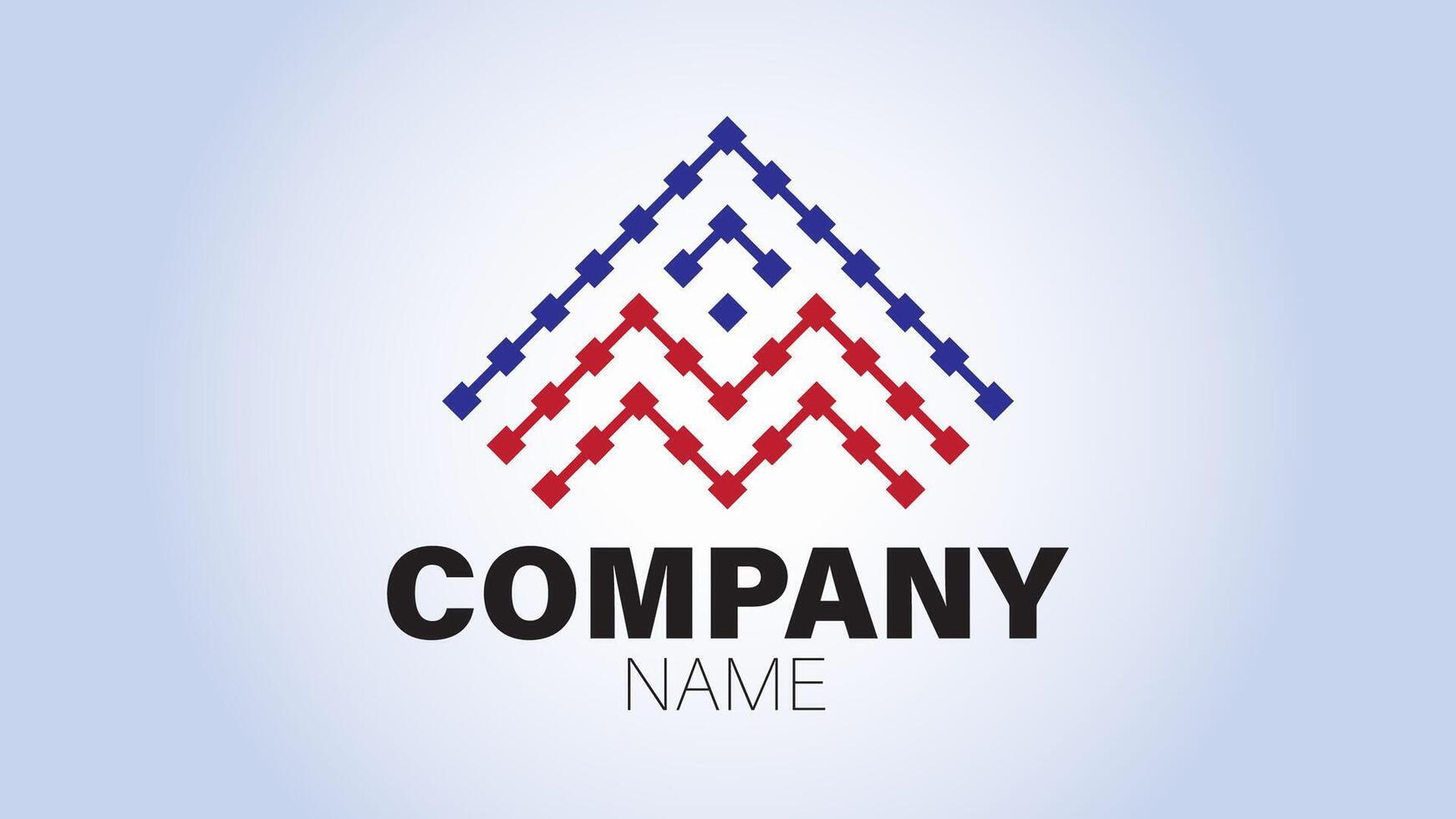 A logo for a company that is made up of red and blue triangles vector