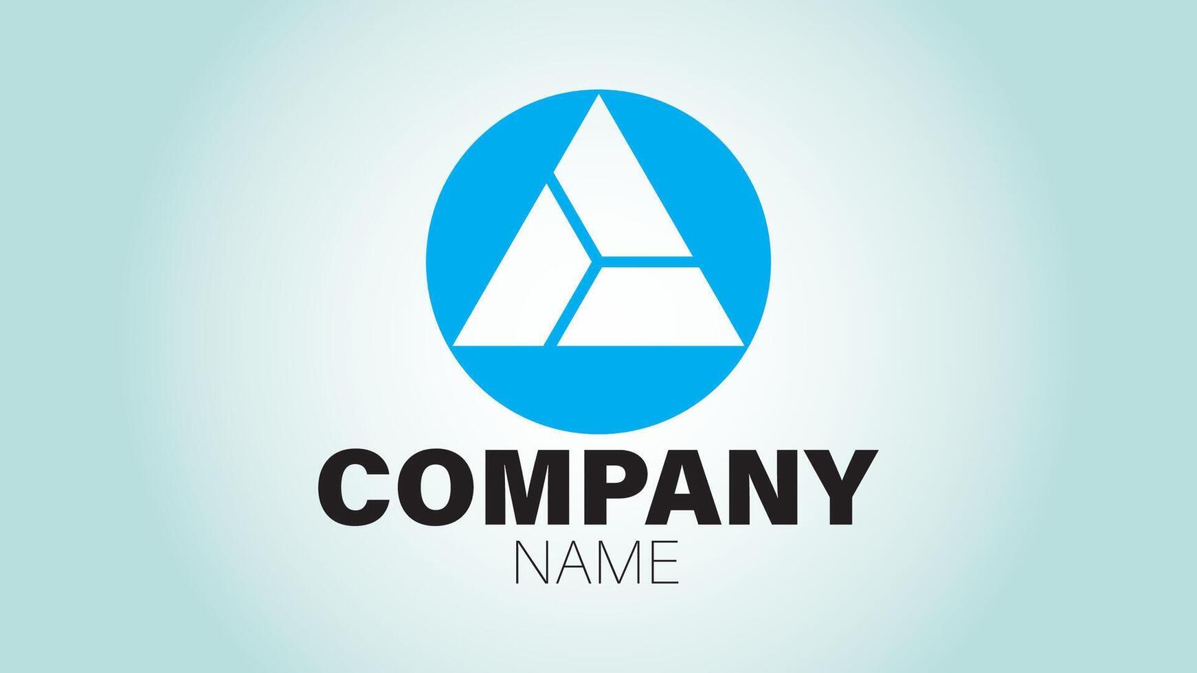 A blue and white logo with an arrow in the middle vector
