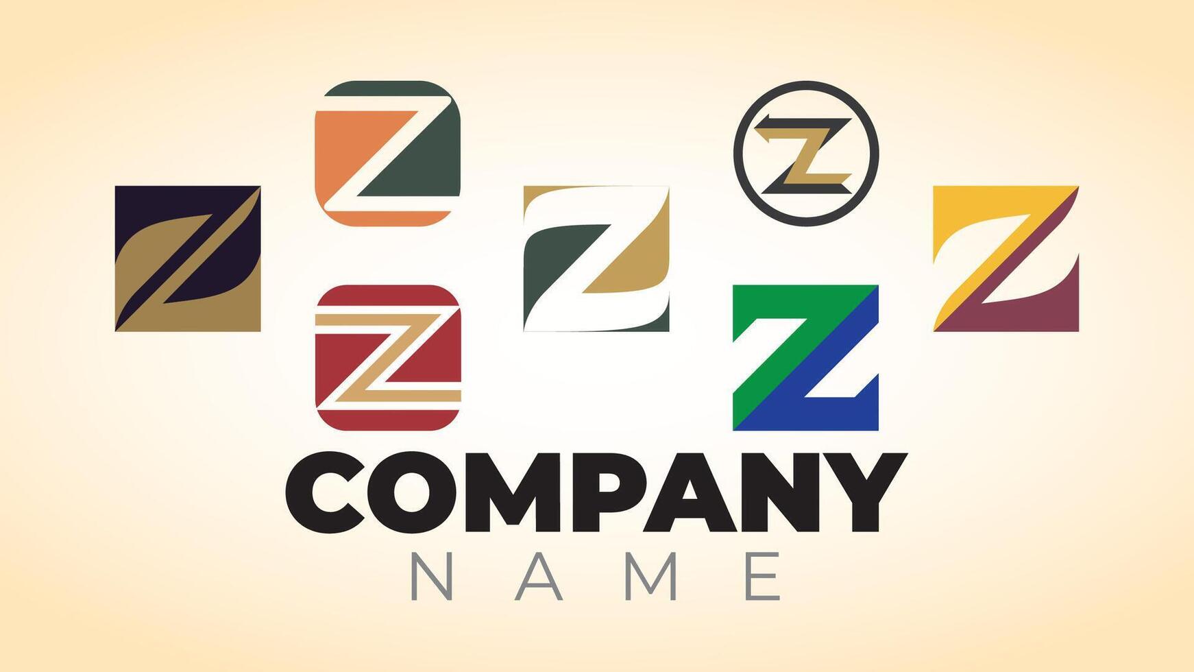 Set of z logo in multiple colours for businesses vector