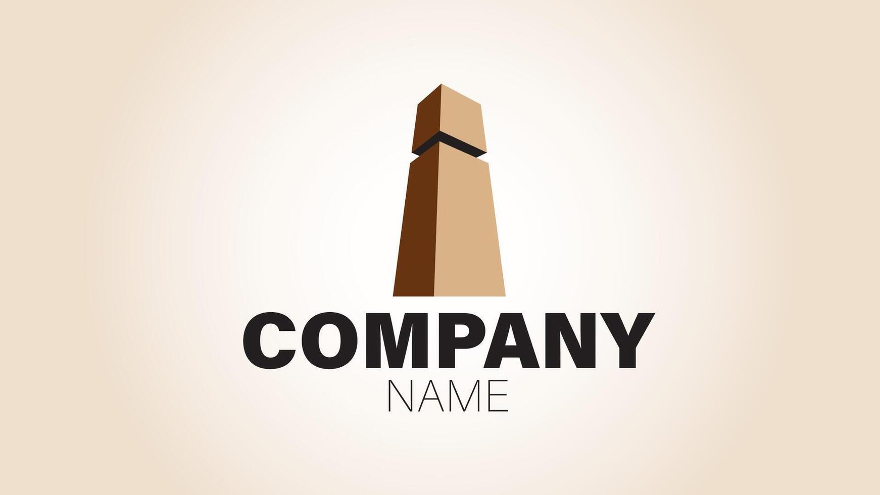 A tower logo with a brown background vector