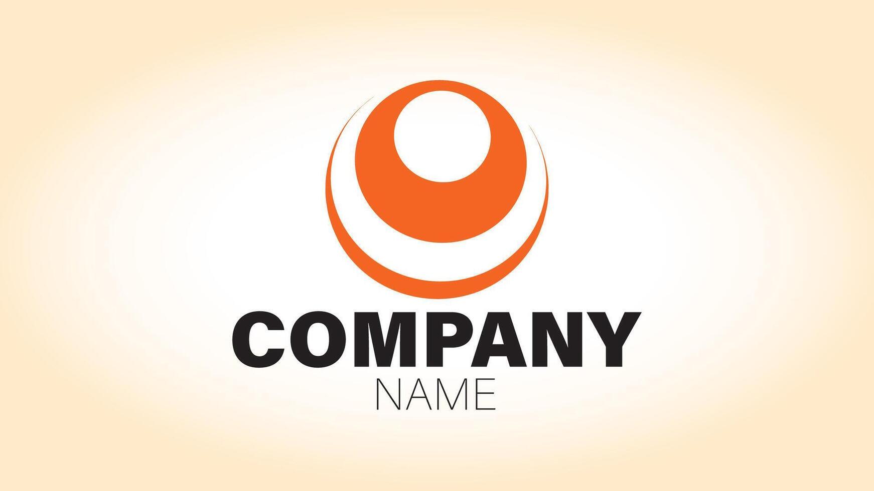 A logo for a company with an orange circle vector