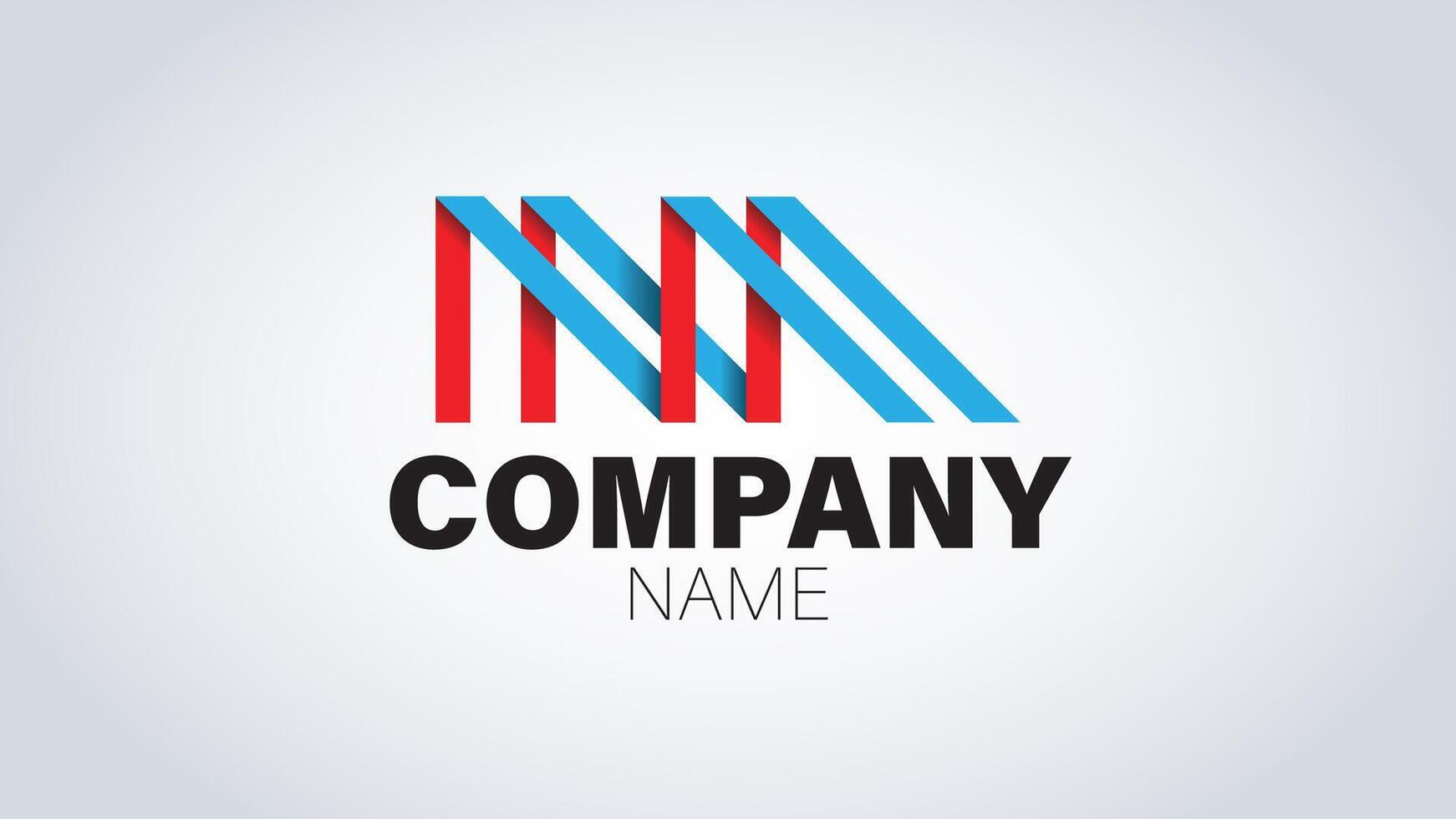 A logo for a company with a blue and red stripe vector