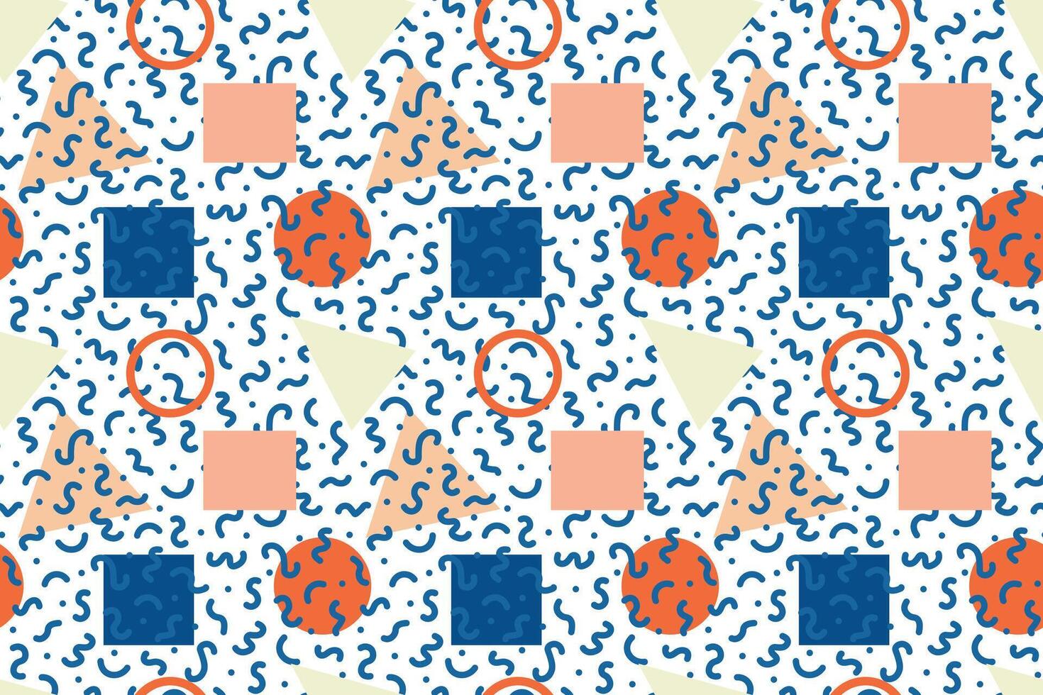 Memphis 90s style abstract design seamless repeat pattern vector