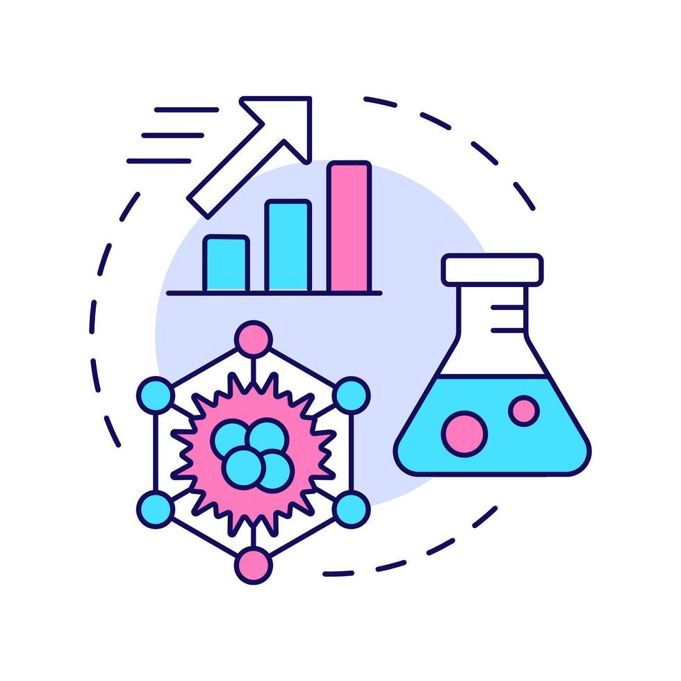 Cytokines multi color concept icon. Immunotherapy type. Small proteins. Cell signaling. Immune system booster. Round shape line illustration. Abstract idea. Graphic design. Easy to use in article vector