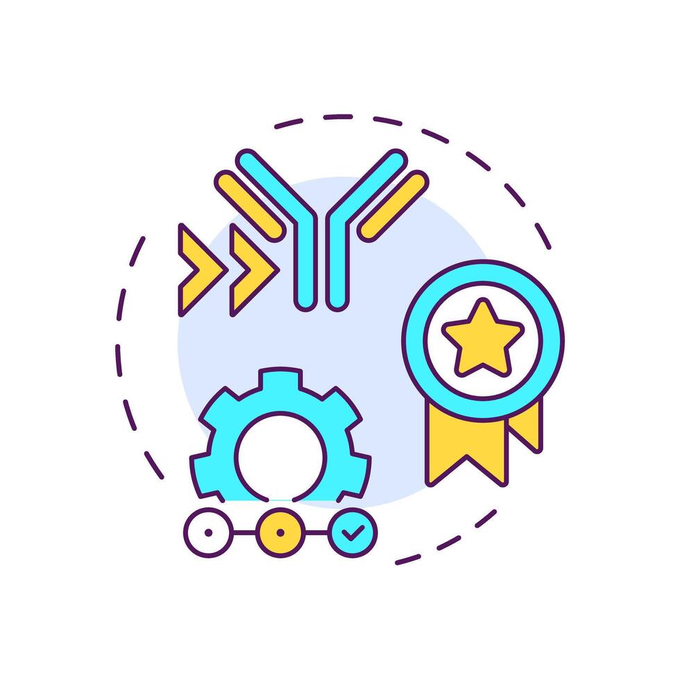 Antibody supply multi color concept icon. Production process. Delivery to laboratory and quality control. Round shape line illustration. Abstract idea. Graphic design. Easy to use in article vector