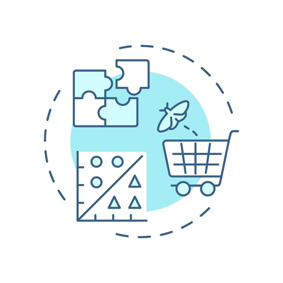 Data sparsity soft blue concept icon. Machine learning, science. Artificial intelligence. Round shape line illustration. Abstract idea. Graphic design. Easy to use article, blog post vector