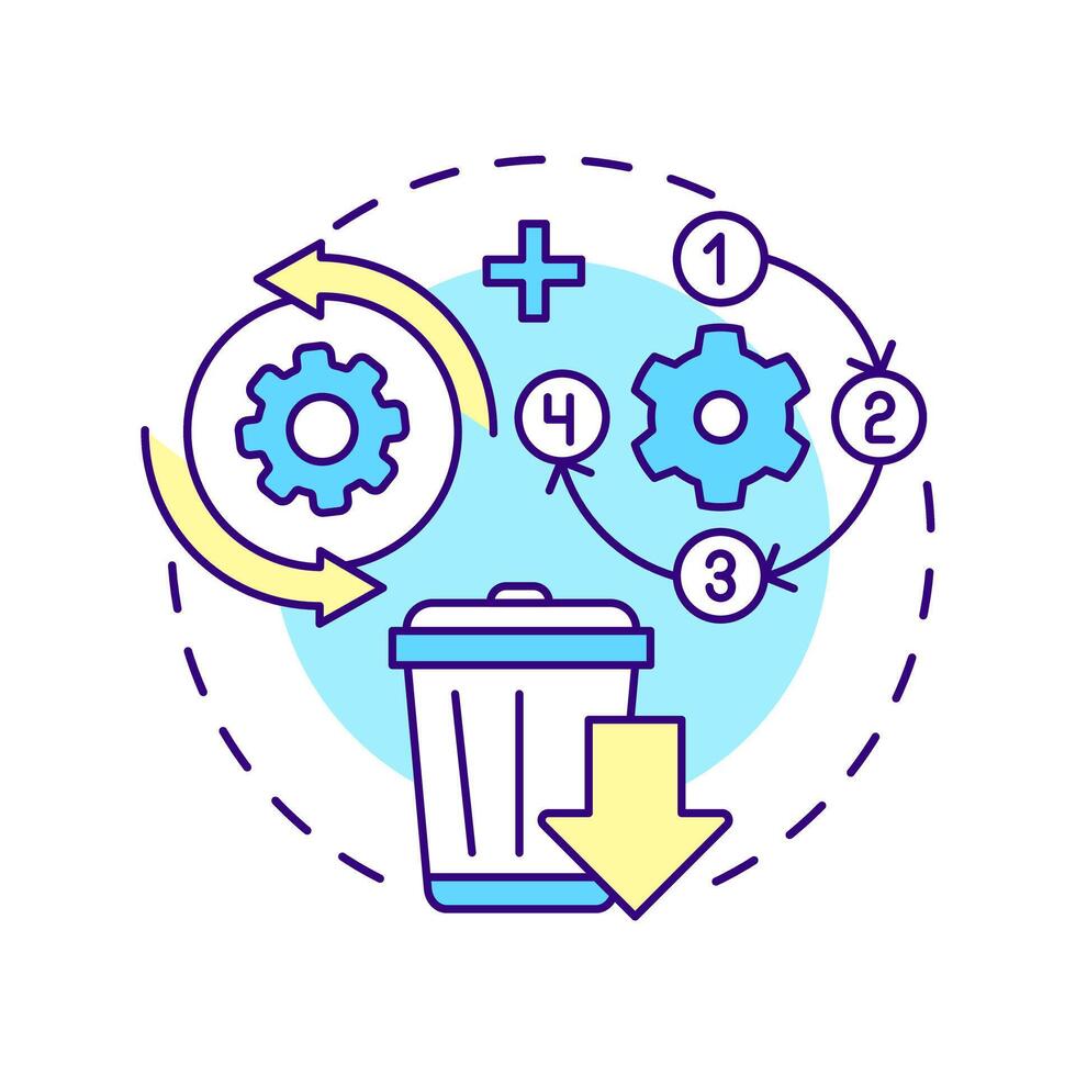 Closed-loop supply chain multi color concept icon. Reverse logistics strategy. Sustainability in business. Round shape line illustration. Abstract idea. Graphic design. Easy to use in article vector