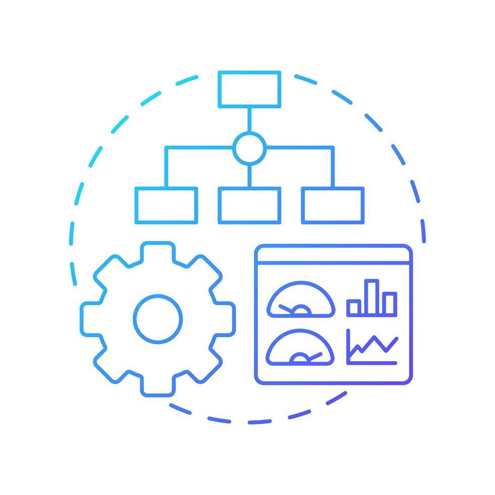 Procedures blue gradient concept icon. Hierarchy structure, performance monitoring. Round shape line illustration. Abstract idea. Graphic design. Easy to use in infographic, presentation vector