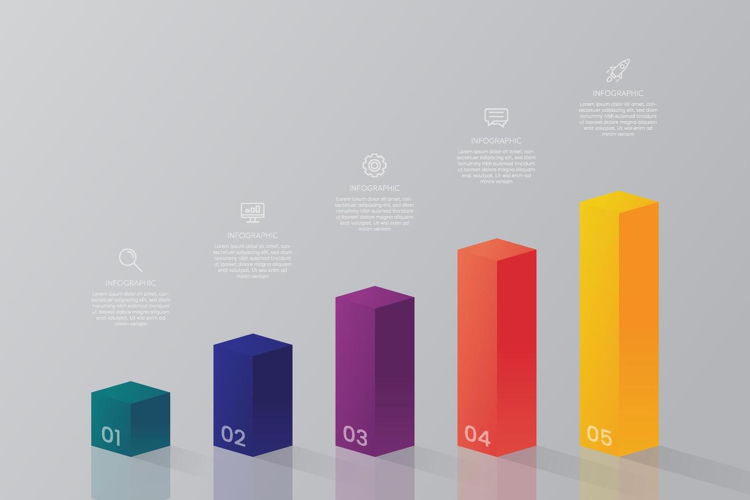 Bar Chart Infographic Template vector