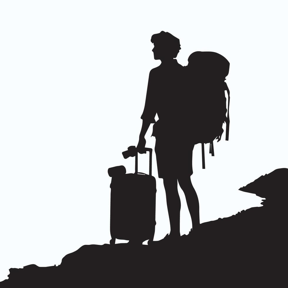Hiking and Trekking Silhouette vector