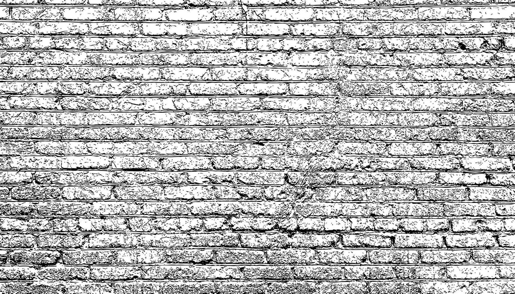 Grunge Rustic Bricks wall background black and white vector
