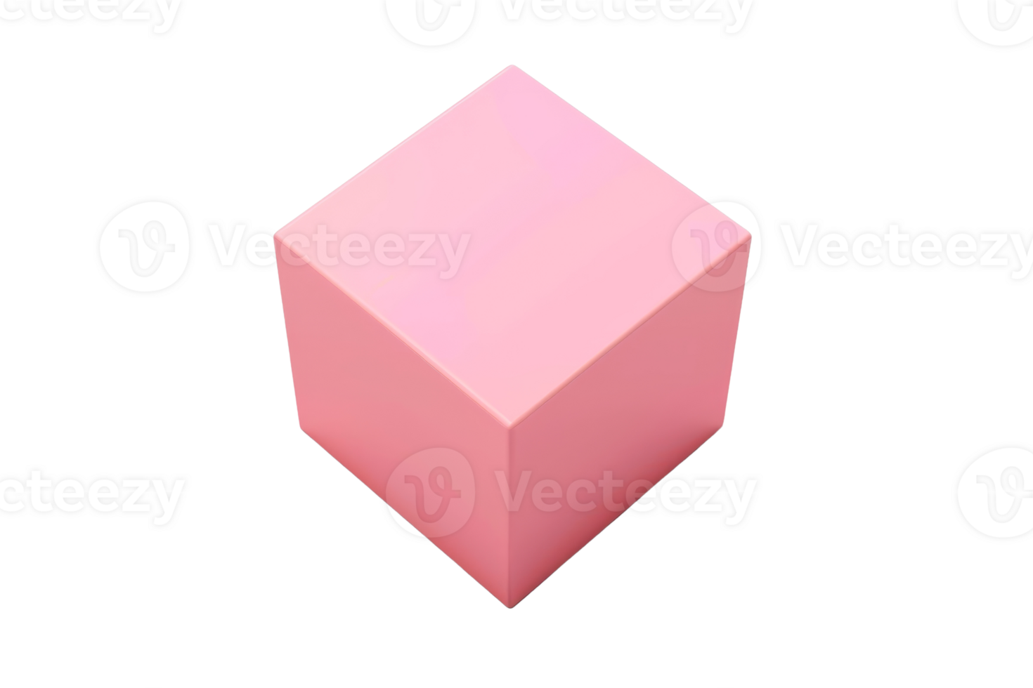 3D rendering of a pink geometric cube isolated on a transparent background. showcasing minimalistic and modern design elements. png