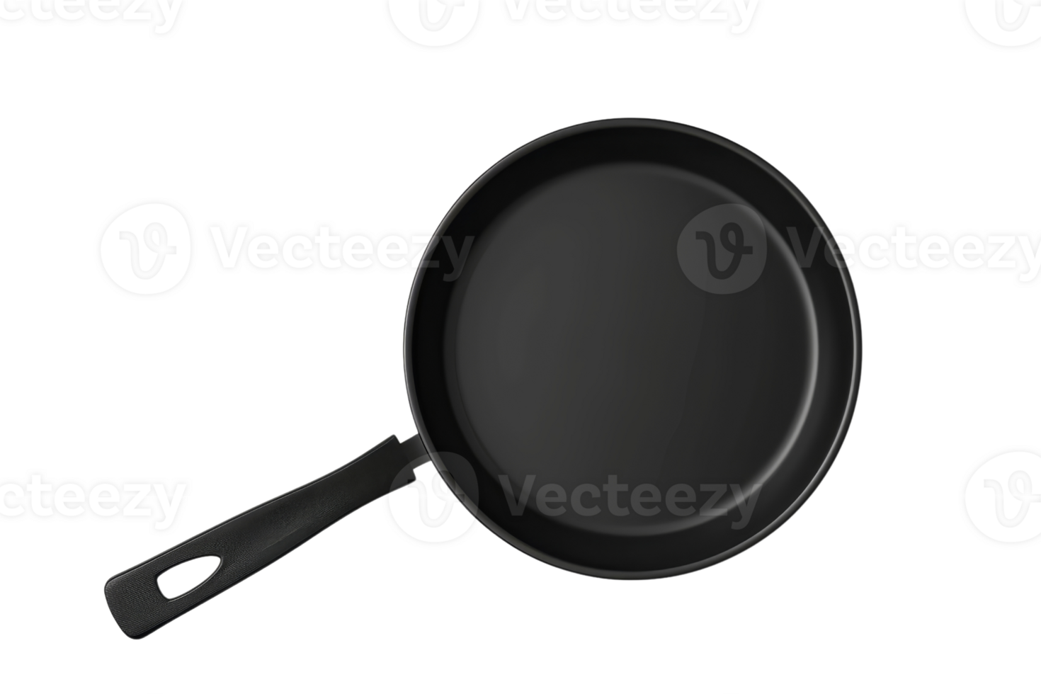 Black nonstick frying pan, isolated on transparent background. perfect for cooking and kitchen-related projects. png