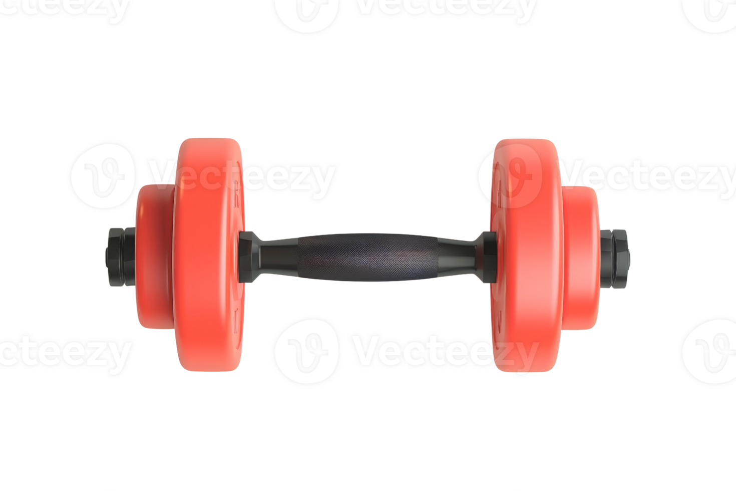 Red adjustable dumbbell with black handle for home and gym workouts. Ideal for strength training, weight lifting, and fitness exercises. png
