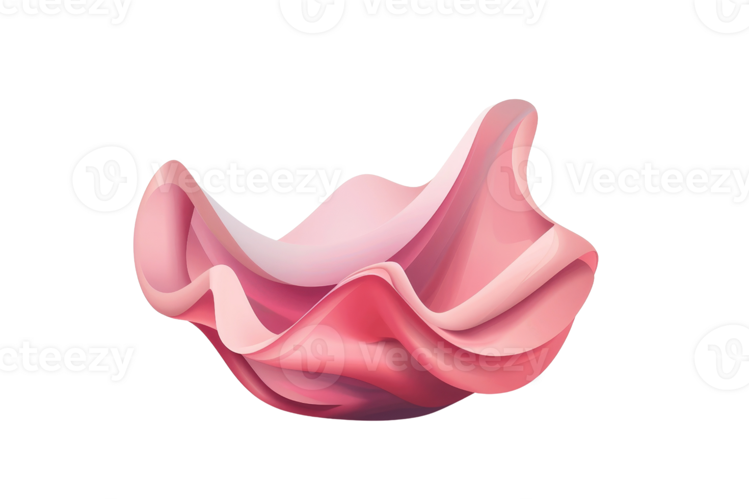 Pink silk folded in soft waves. png