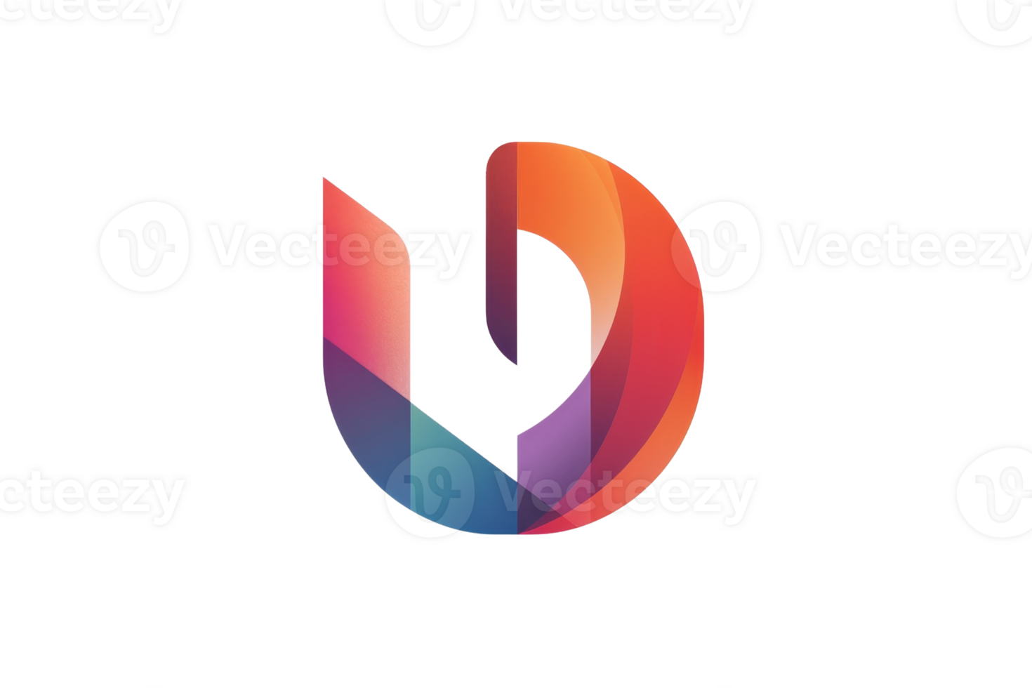 colorful 3D rendering of the letter U. png