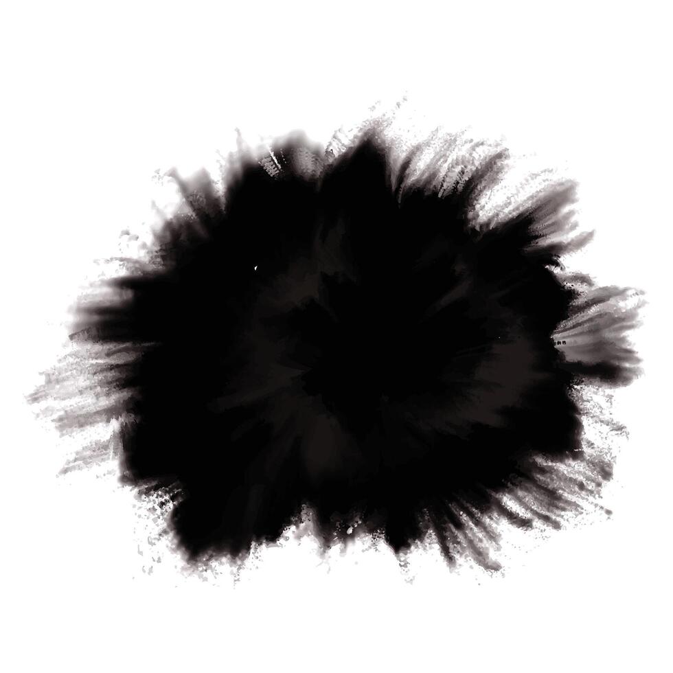 Modern dark black watercolor brush stroke on white background vector