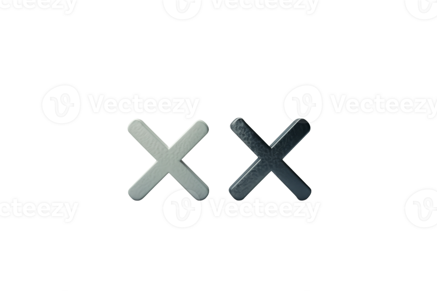 Two X on transparent background. png