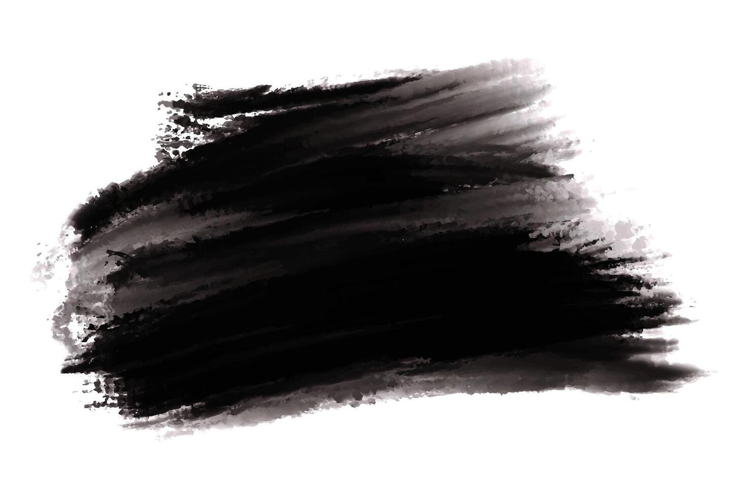 Abstract dark black watercolor brush stroke on white background vector