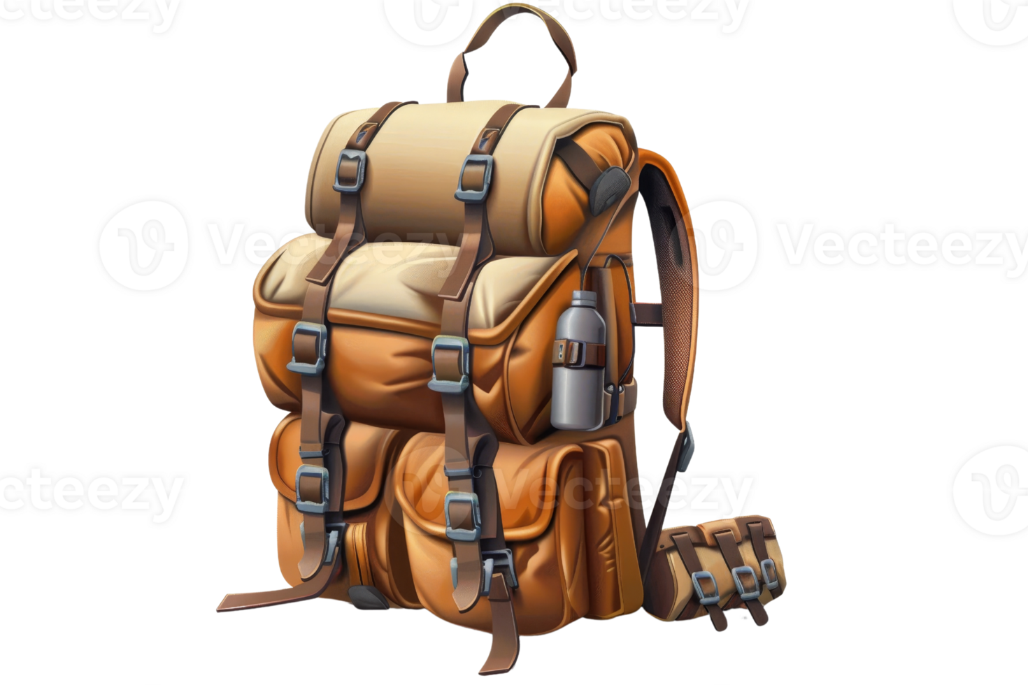 The backpack is made of high-quality materials and is designed to withstand the rigors of travel png