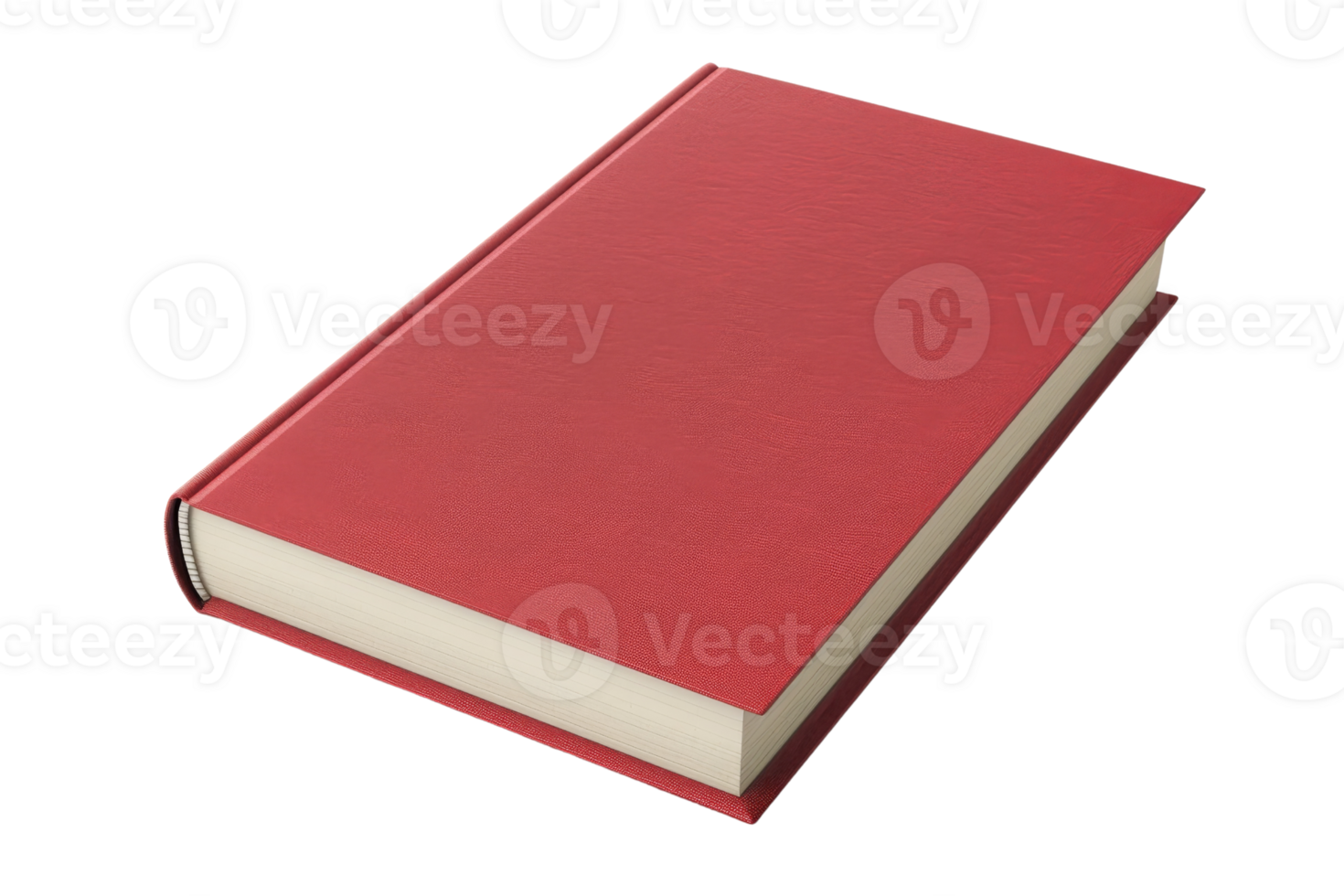 Red hardcover book, isolated on transparent background. Perfect for educational, literary, or business-related concepts and presentations. png