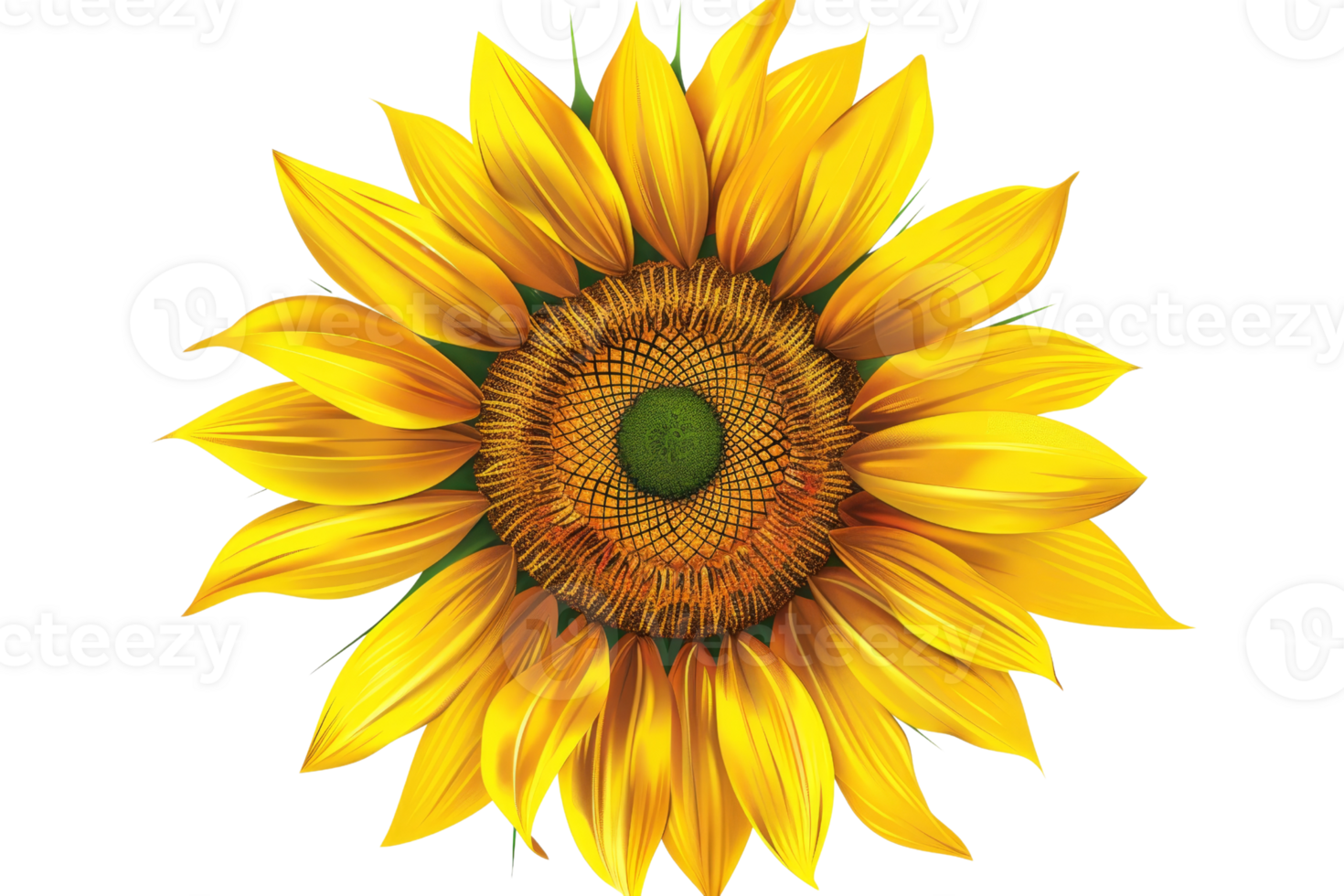 beautiful sunflower in full bloom against a transparent background png
