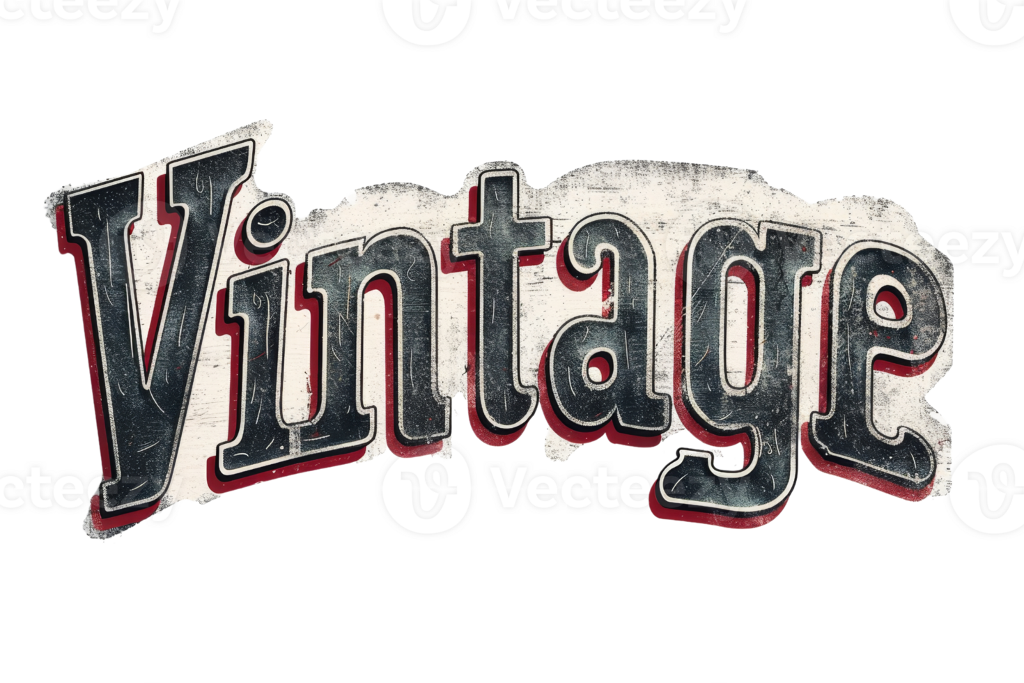 3D rendering of the word Vintage in a retro style png