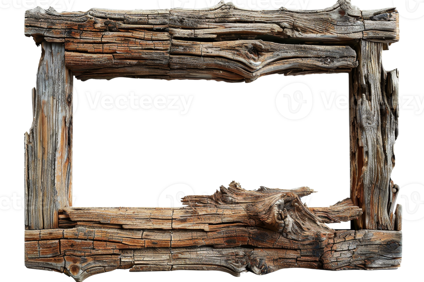 rustic wooden frame with a dark background png