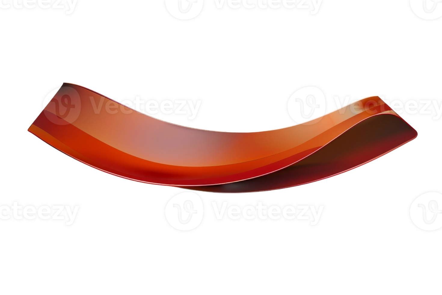 3D rendering of a shiny red curved surface. png
