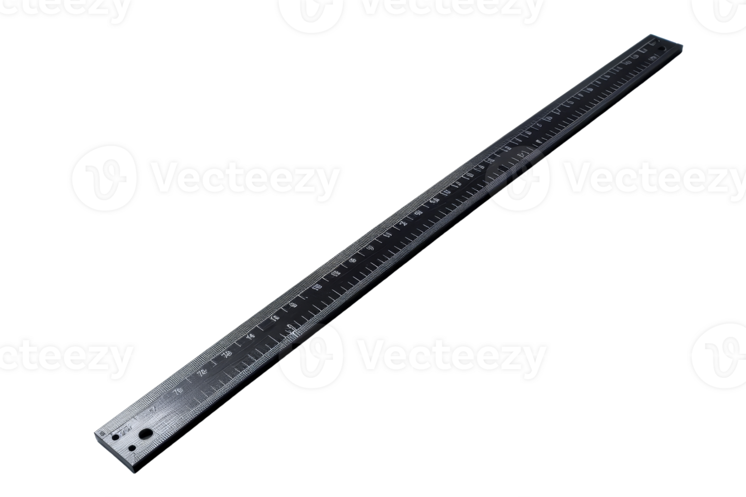 Black metal rail with holes and rivets on dark background. png