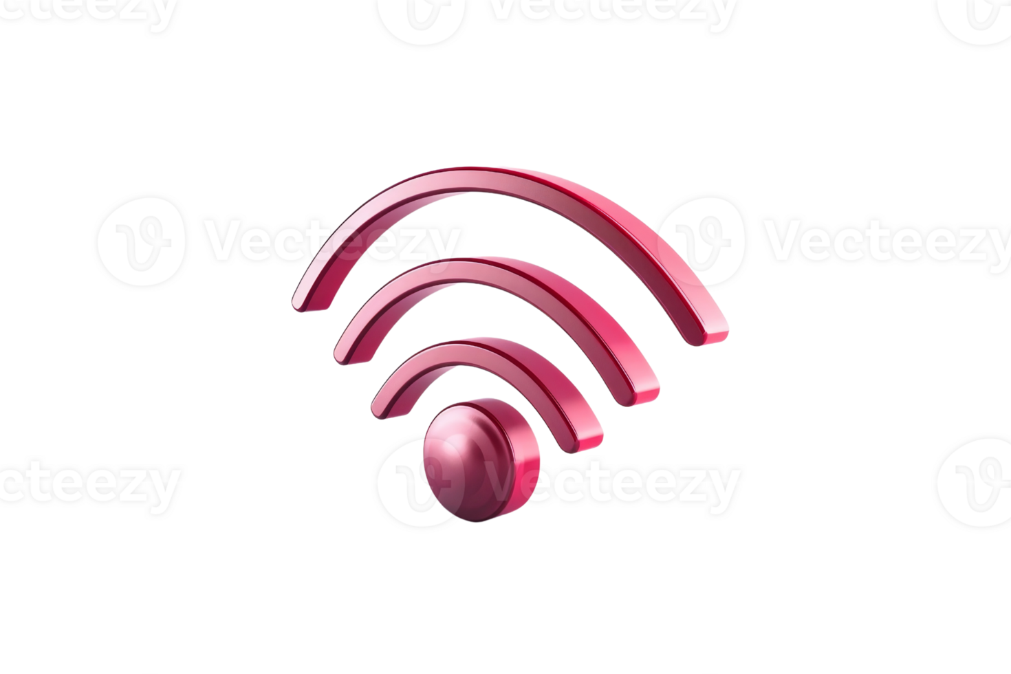 Pink and shiny Wi-Fi icon with a glossy surface. png