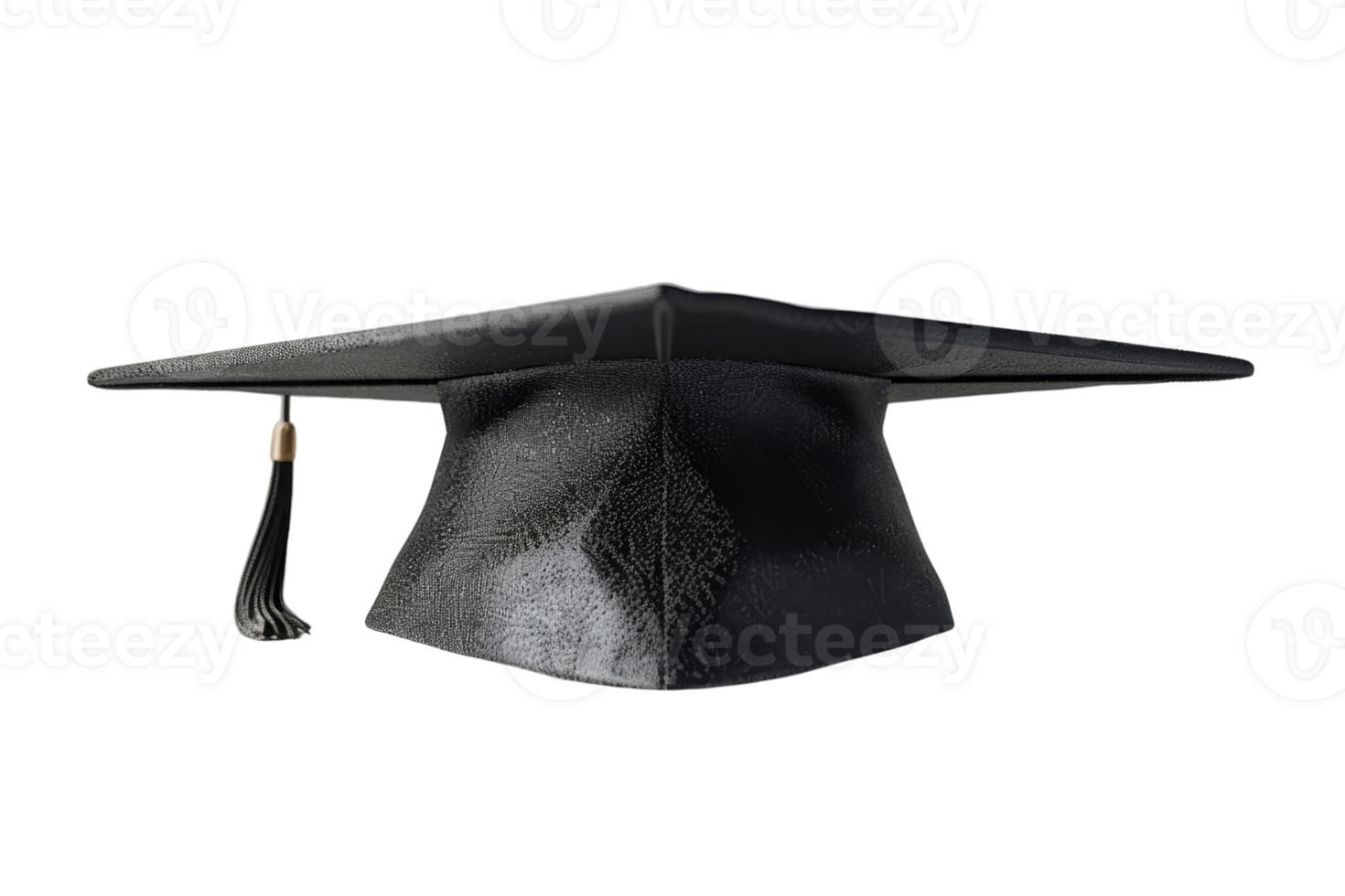 Black graduation cap isolated on transparent background. png