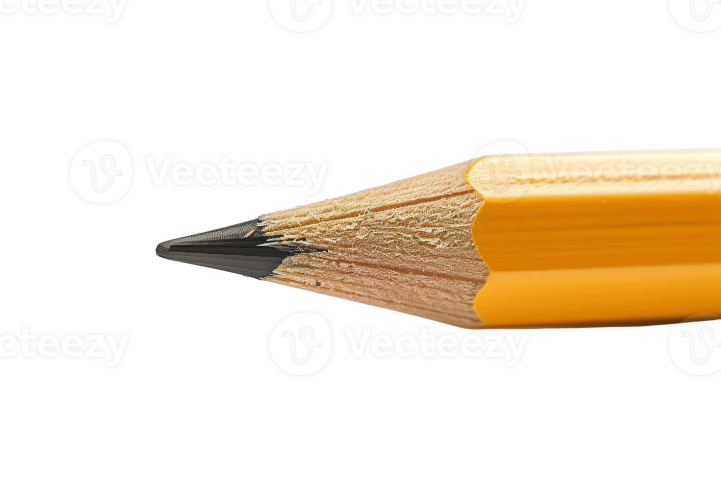 A close-up image of a sharpened yellow pencil against a black background. png