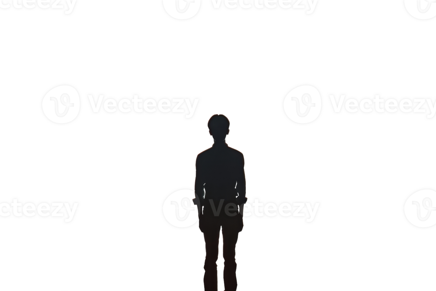 man standing in the dark isolated on transparent background. png