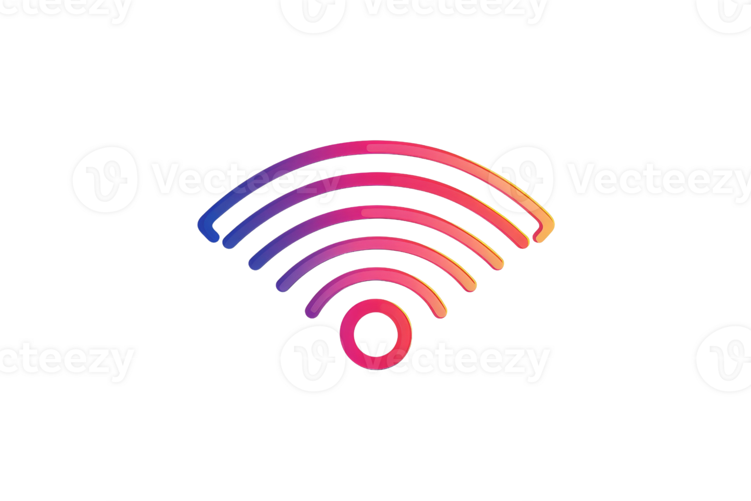 This is a photo of a glowing, multicolored Wi-Fi symbol. png