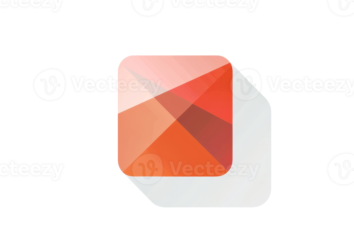 red and orange geometric shape with a transparent background. png