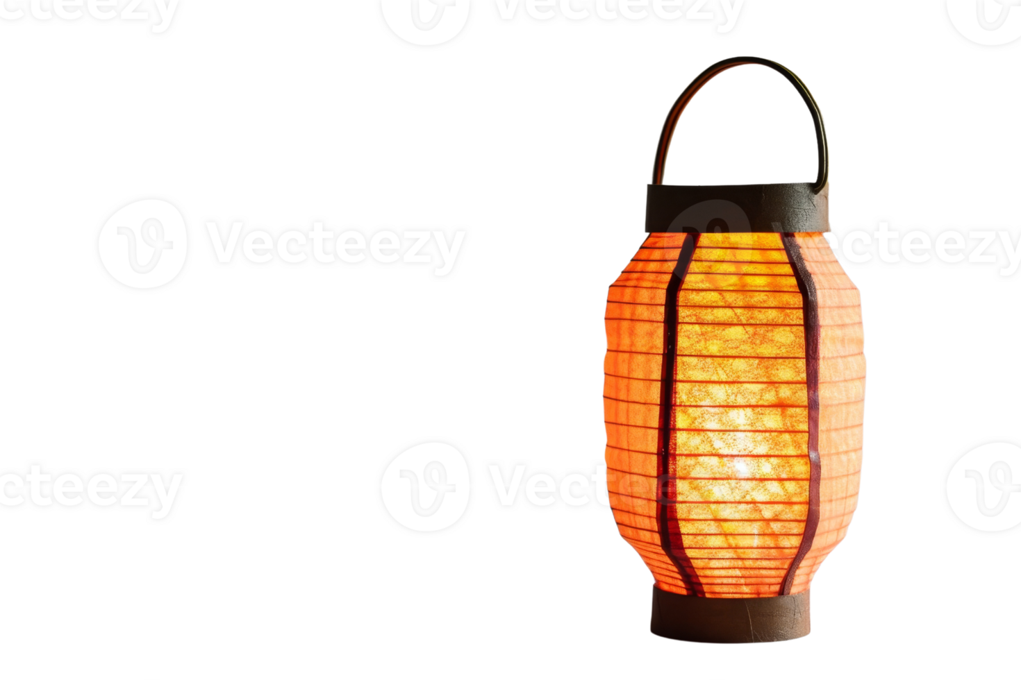 The orange paper lantern emits a warm glow. png