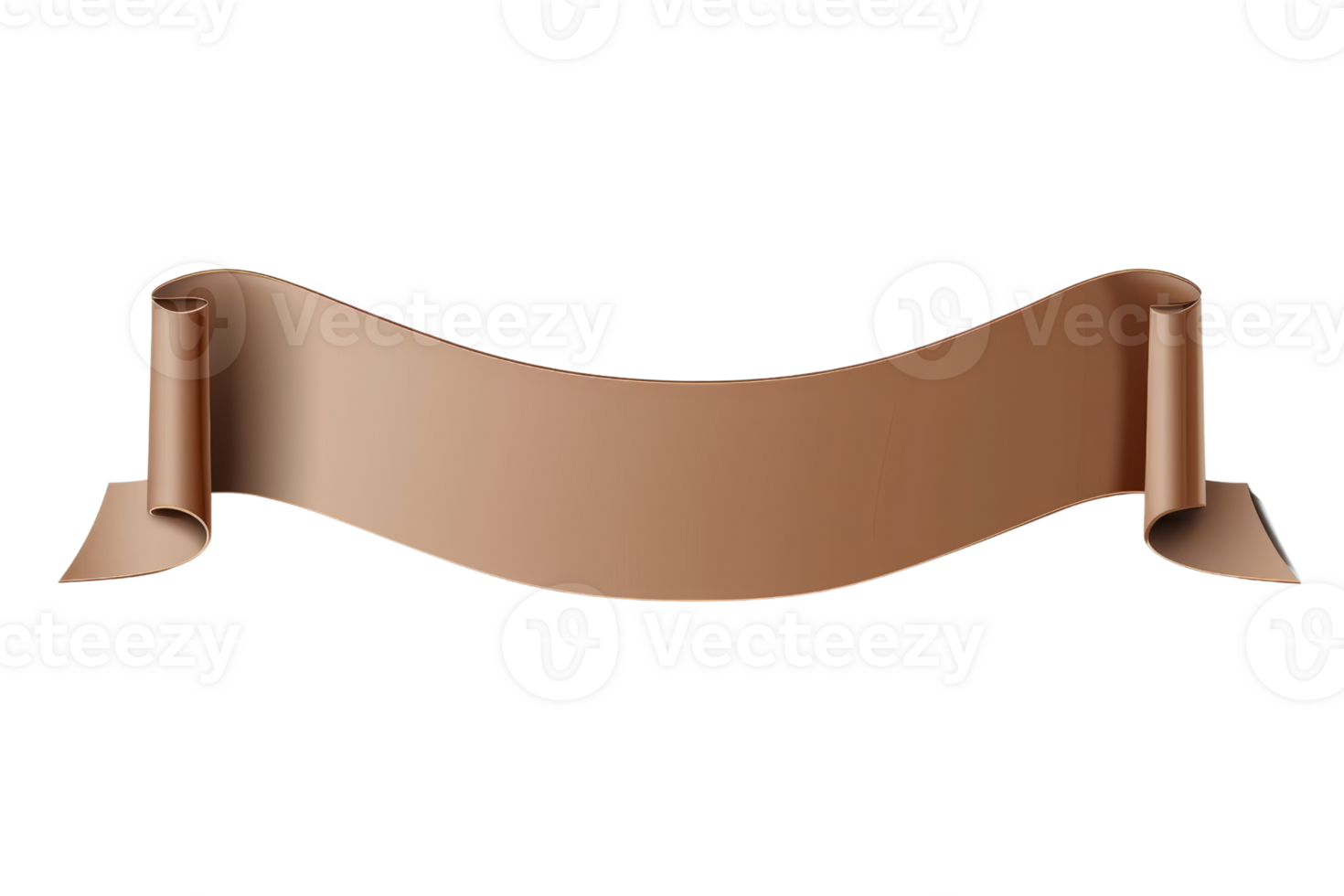 brown ribbon with a gold border. It is suitable for use as a banner or a label. png