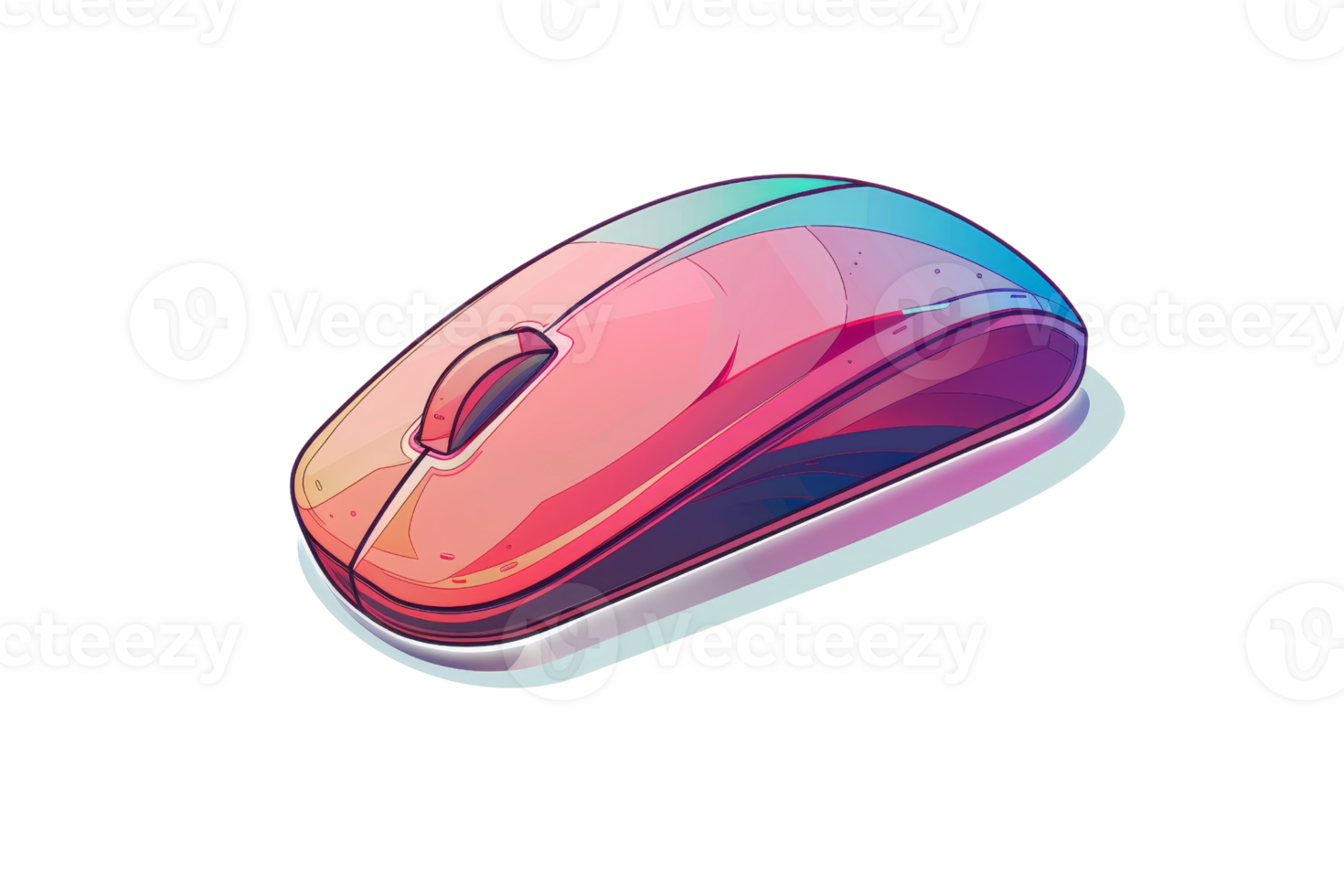pink and blue computer mouse. The mouse is wireless and has a sleek design. It would be perfect for anyone looking for a stylish and functional mouse. png