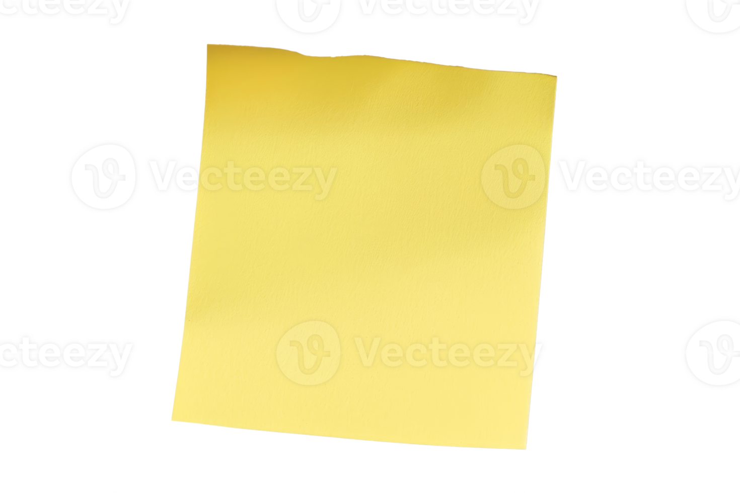 Yellow sticky note with torn edges on transparent background png