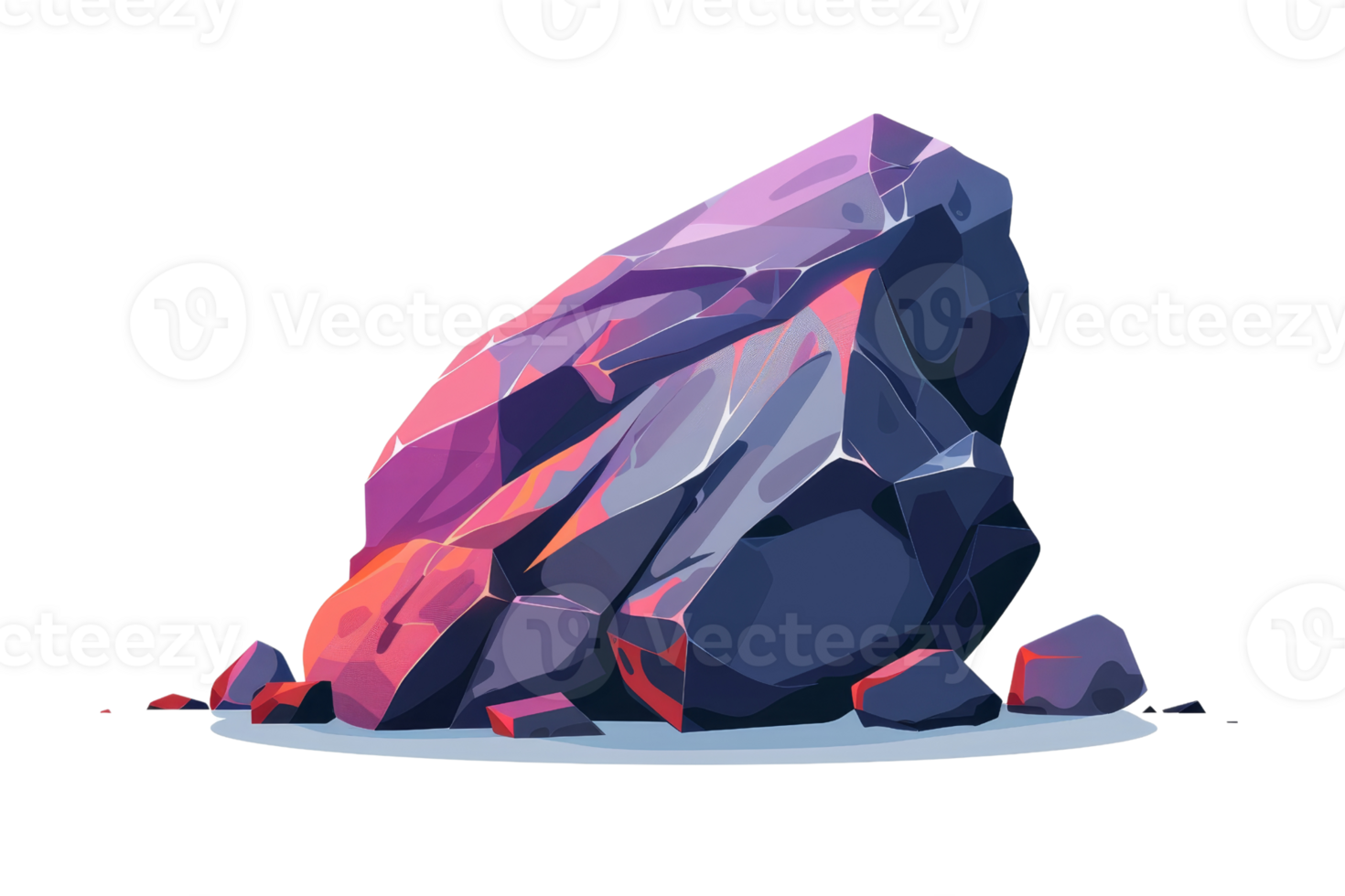 Fantasy glowing rock. A magic crystal glowing with power. png