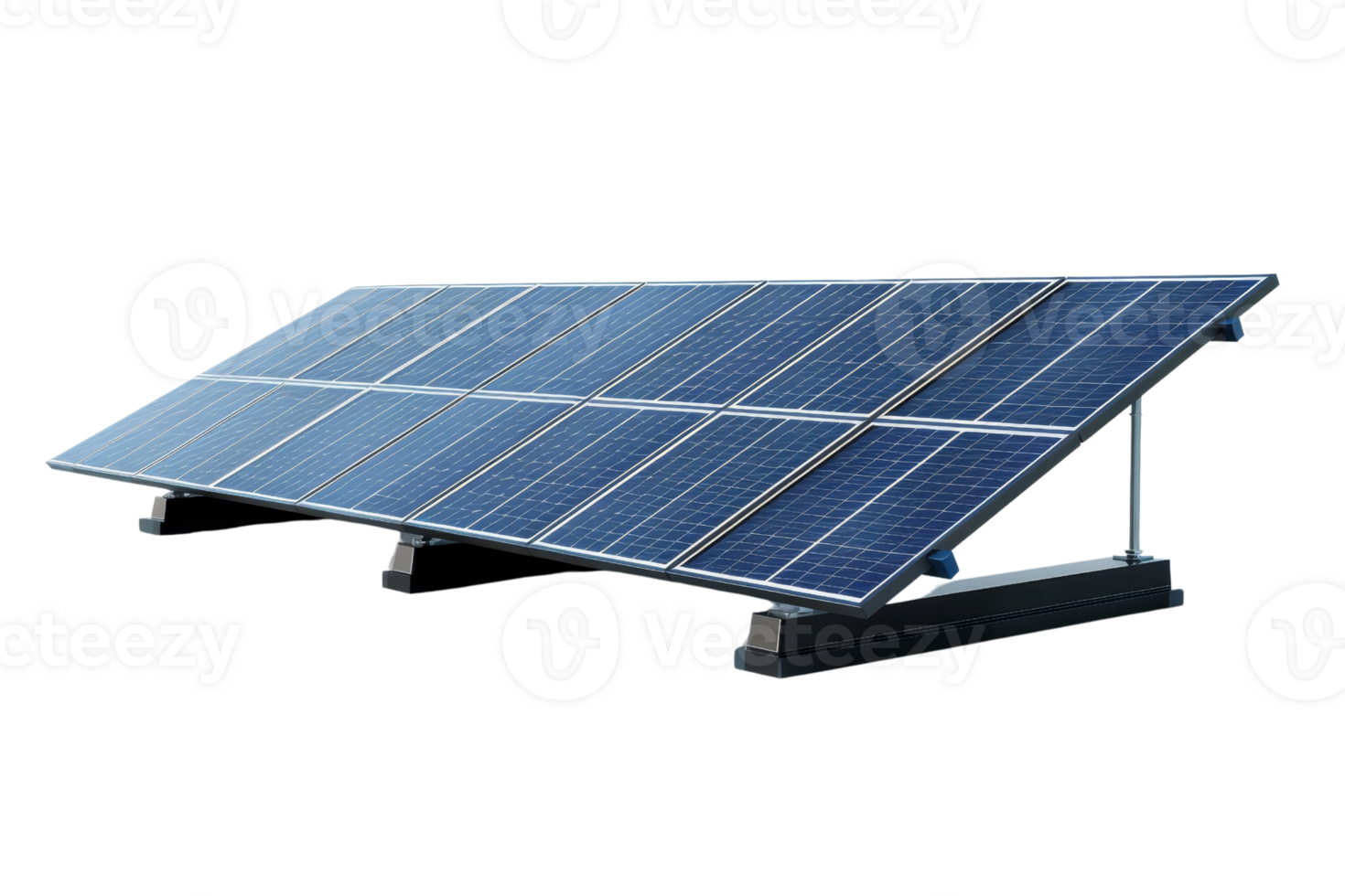 Solar panel isolated on a transparent background. Clean energy, renewable energy, and solar power concepts for sustainable technology. png