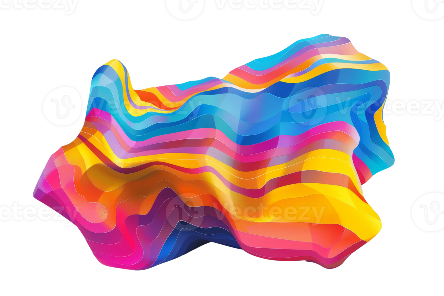 The image is an abstract painting isolated on transparent background. png