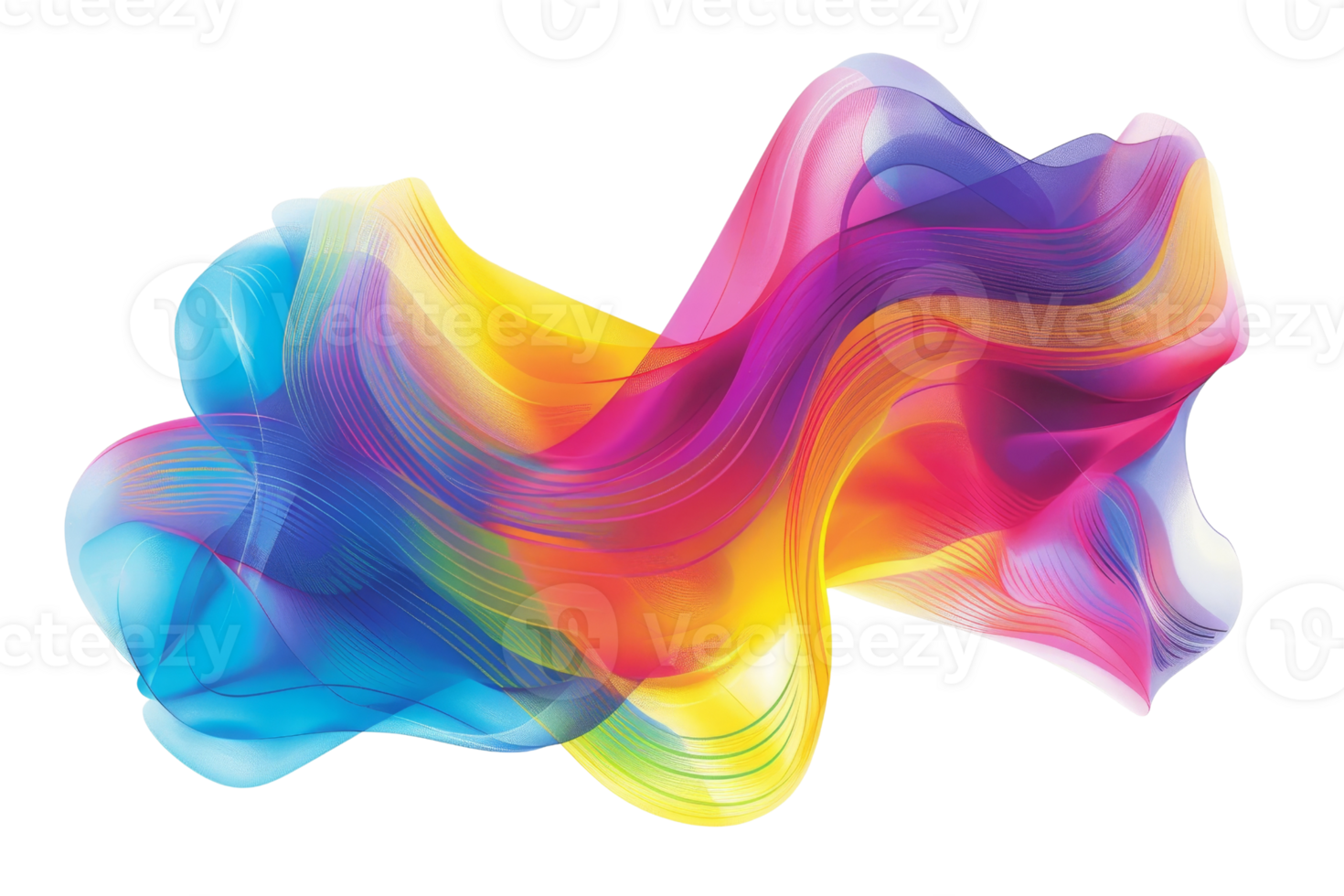 abstract painting with a blue, purple, pink, yellow, and green color scheme. It is a fluid painting with a lot of movement and energy. png